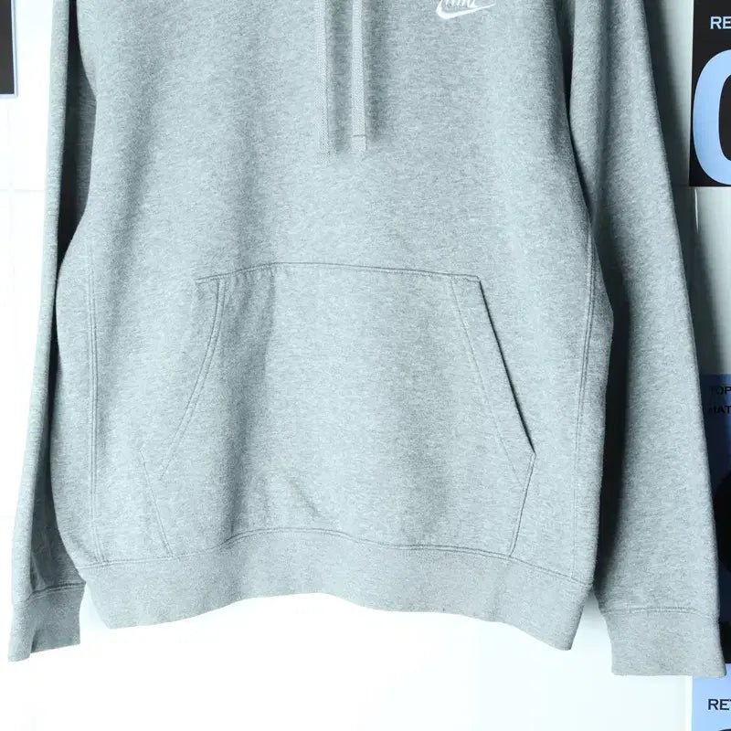 [BUNJANG] Nike Gray Swoosh Hoodie / (S-M) 나이키 후드티셔츠 그레이 스우시 노멀-17578