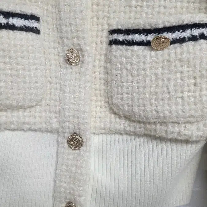 [BUNJANG] Ivory Tweed Crop Jacket / 아이보리 트위드 크롭 자켓