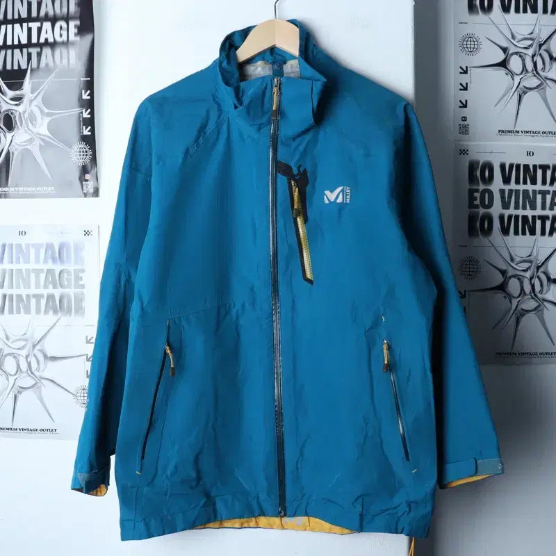 [BUNJANG] Millet Gore-Tex Windbreaker Jacket / (XL) 밀레 집업 바람막이 점퍼자켓 고어텍스 방수 연블루-17596