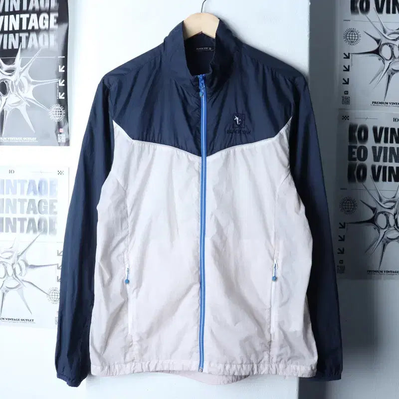[BUNJANG] Black Yak Lightweight Navy Windbreaker Jacket / (L) 블랙야크 집업 바람막이 점퍼자켓 경량 네이비 올드스쿨-175A0