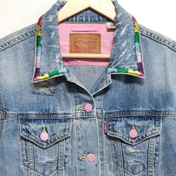 [BUNJANG] Levi's 50th Anniversary Custom Denim Jacket / 여성XS LEVIS 리바이스 50주년 한정판 커스텀 데님 청자켓