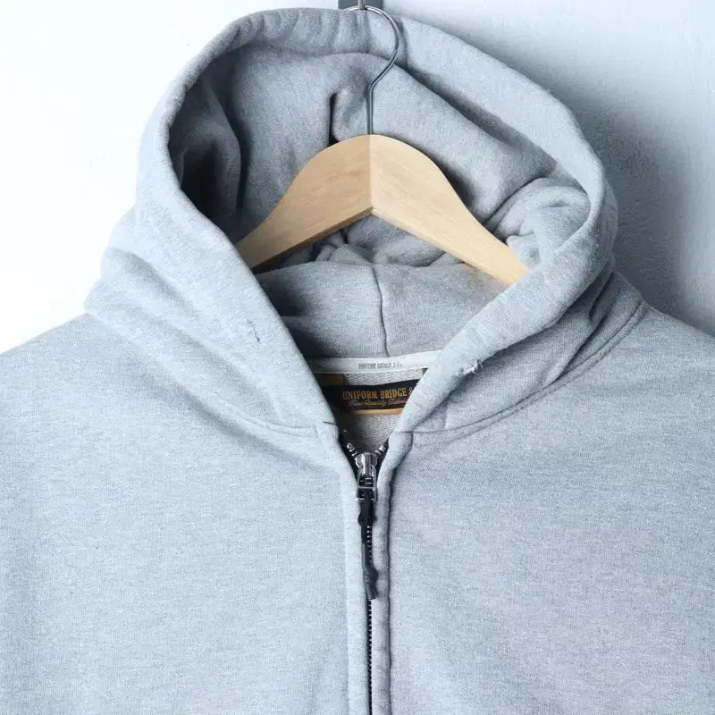 [BUNJANG] Uniform Bridge Gray Heavyweight Hoodie / (L-XL) 유니폼브릿지 후드집업 무지 그레이 헤비-175A7