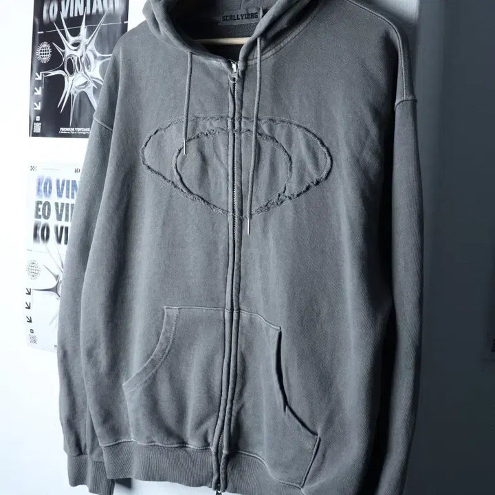 [BUNJANG] Scullywags Pigment Gray Hoodie Zip-up / (L-XL) 스컬리웩 후드집업 피그먼트 그레이 스트릿-175AD