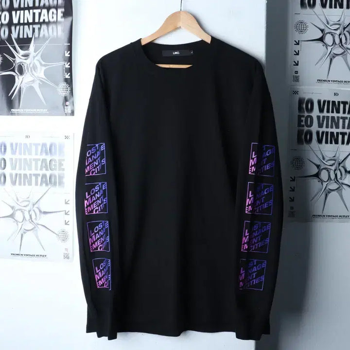 [BUNJANG] LMC Side Print Long Sleeve T-shirt (Black) / (L-XL) 엘엠씨 긴팔티셔츠 사이드프린팅 블랙 올드스쿨-175AF