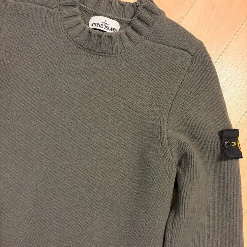 [BUNJANG] Stone Island Crewneck Knit Sweater - Grey (Size 100) / 스톤아일랜드 크루넥 니트 스웨터 100