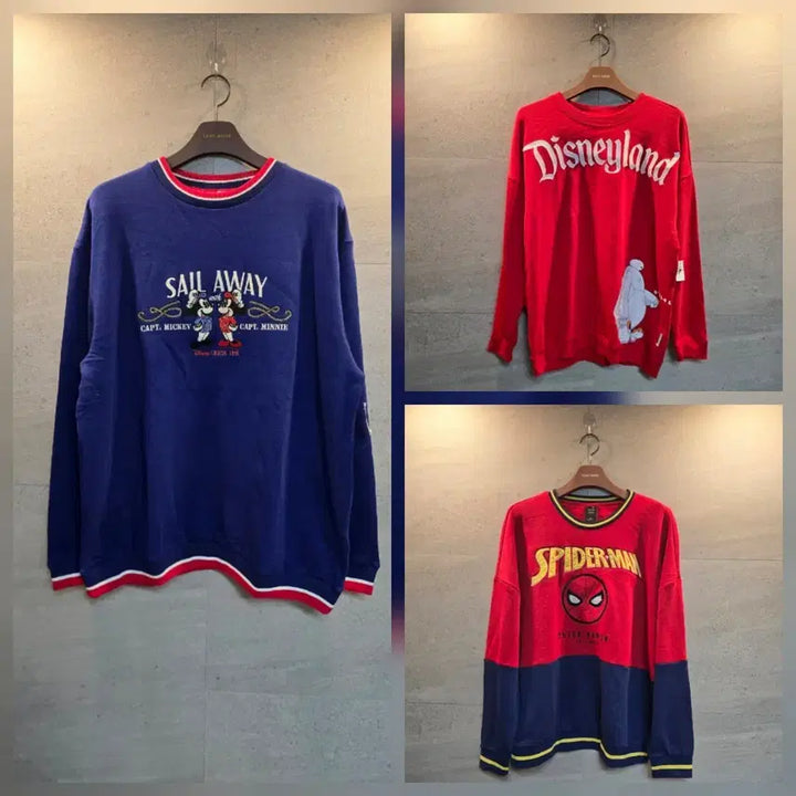 [BUNJANG] Disney Oversized Fit Men's Sweatshirt Bundle Set / 디즈니 맨투맨 티셔츠. 3종.