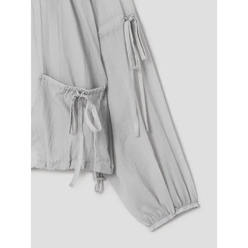 [BUNJANG] 8Seconds Sheer String Jumper Gray / 에잇세컨즈 SS시즌 셔링 스트링 시스루 점퍼 그레이