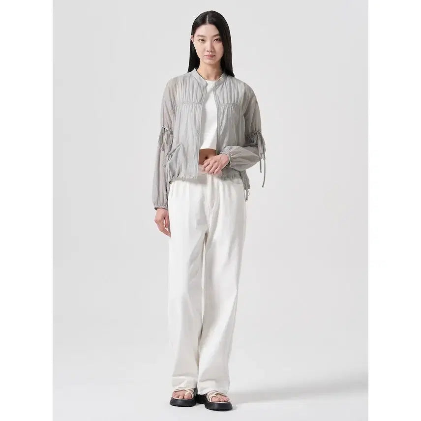 [BUNJANG] 8Seconds Sheer String Jumper Gray / 에잇세컨즈 SS시즌 셔링 스트링 시스루 점퍼 그레이