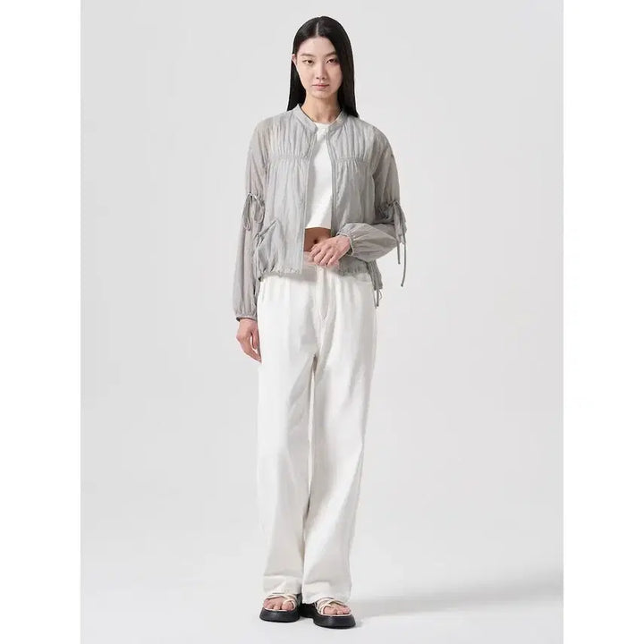 [BUNJANG] 8Seconds Sheer String Jumper Gray / 에잇세컨즈 SS시즌 셔링 스트링 시스루 점퍼 그레이