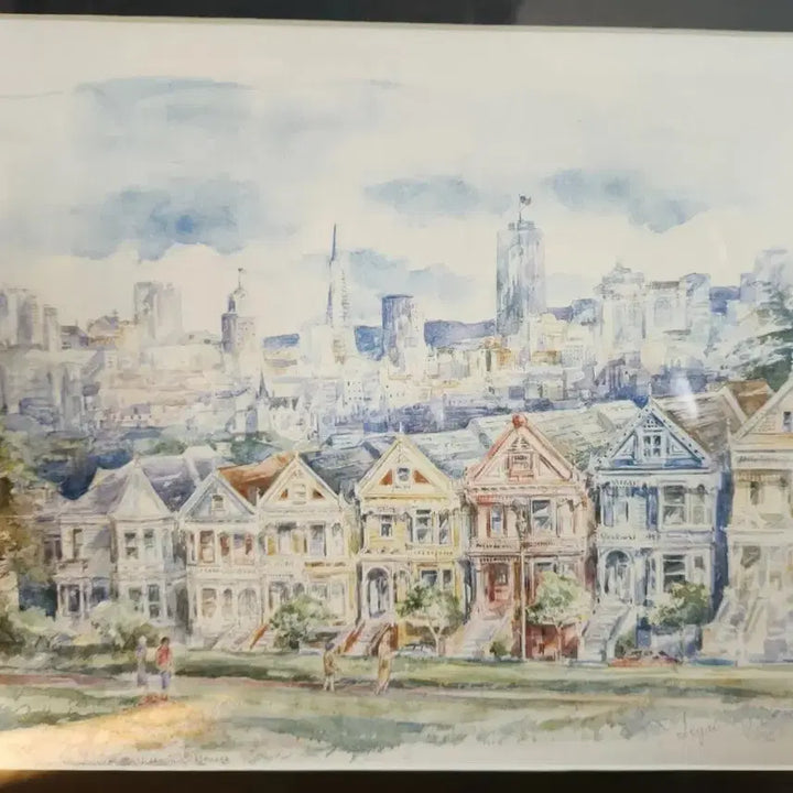 [BUNJANG] Painted Ladies Watercolor Painting Frame / 샌프란시스코 페인티드 레이디 그림 액자