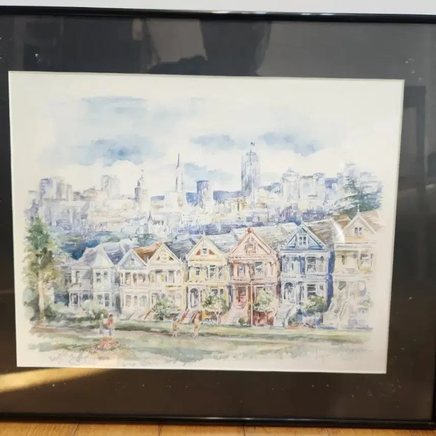 [BUNJANG] Painted Ladies Watercolor Painting Frame / 샌프란시스코 페인티드 레이디 그림 액자
