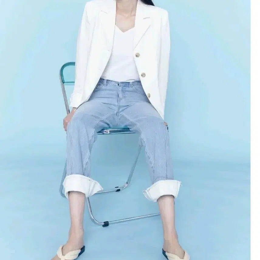 [BUNJANG] Kuho Plus White Jacket / 구호플러스 화이트 쟈켓