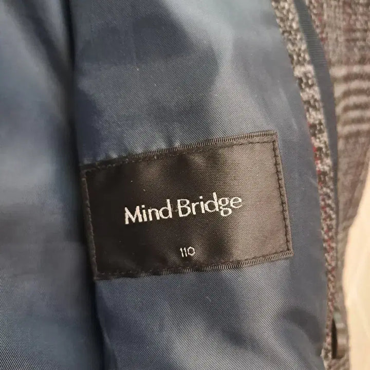 [BUNJANG] Mind Bridge Double Long Coat (110) - Gray / Mind Bridge 체크 더블 롱코트 110 그레이