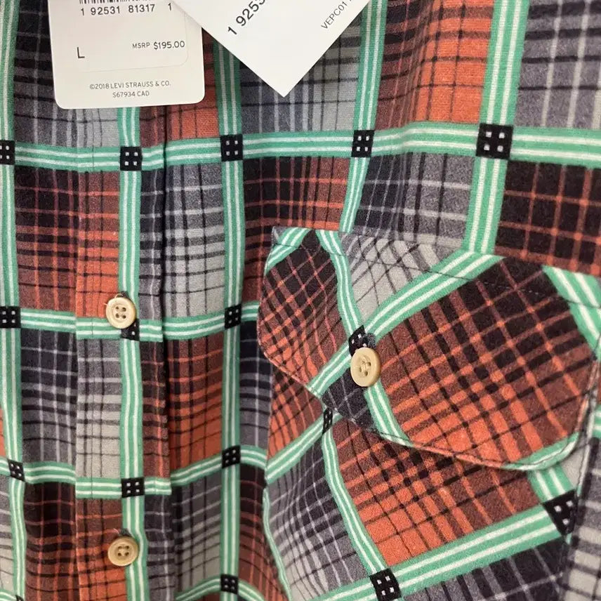 [BUNJANG] Levi's Vintage Clothing 1950's Shorthorn Shirt / 리바이스빈티지클로딩 lvc1950 숏혼 민트그린  셔츠 L사이즈