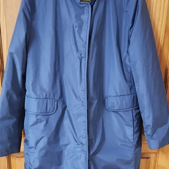 [BUNJANG] Blue Quilted Windbreaker Coat / 블루 퀄팅 안감 바람막이 코트