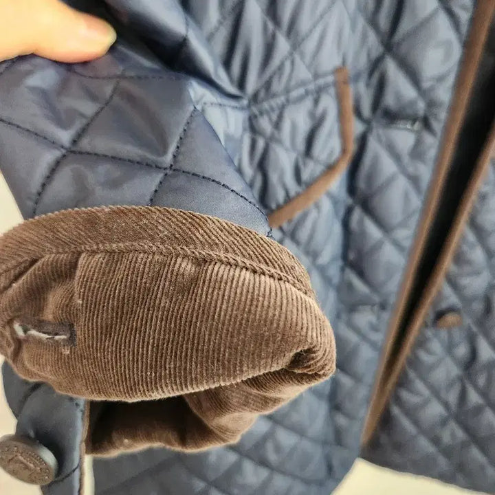 [BUNJANG] BCBG Navy Quilted Hooded Coat / 비씨비지 네이비 퀼팅 후드 코트