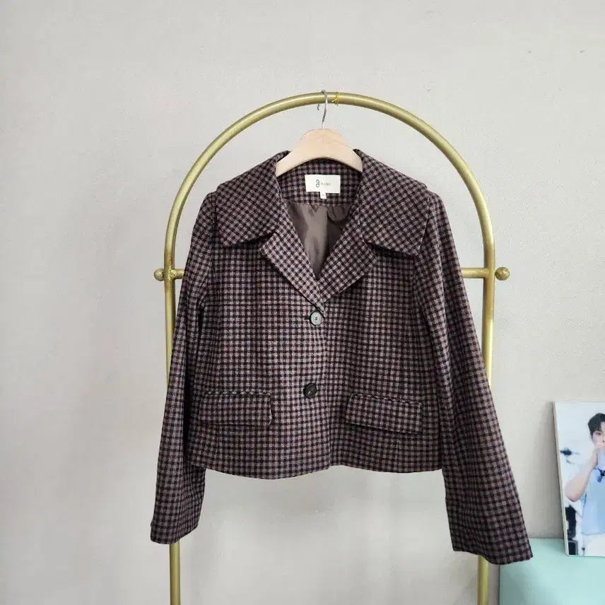 [BUNJANG] G Studio Check Crop Jacket / g스튜디오 체크 크롭 자켓