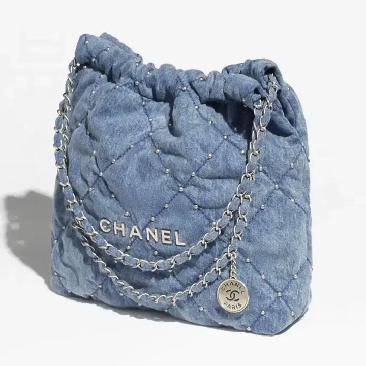 [BUNJANG] 22 Bag Denim Pearl Handbag / 22백 데님 진주