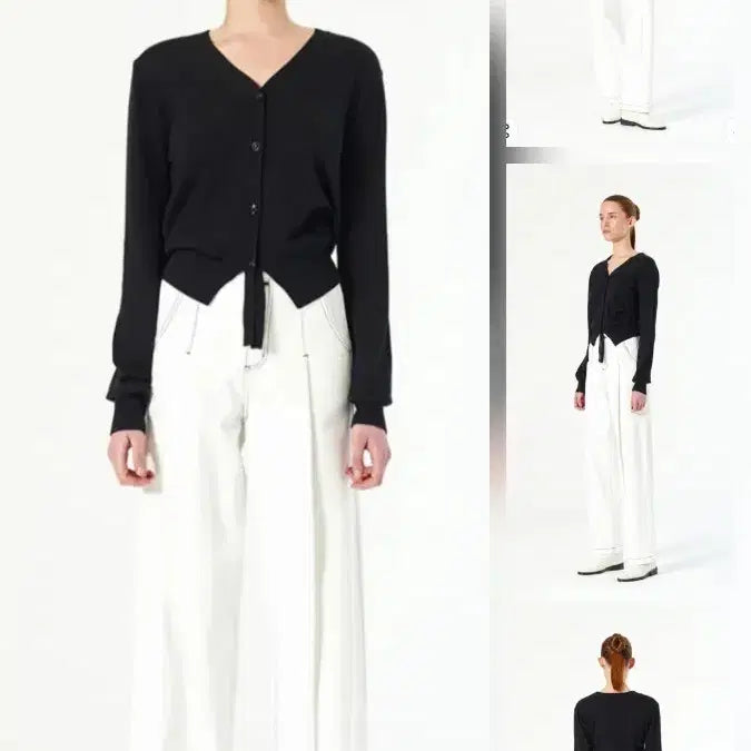 [BUNJANG] DIAGONAL Cutout V-Neck Cardigan / 다이애그널 스테디셀러 컷아웃 브이넥 가디건 F