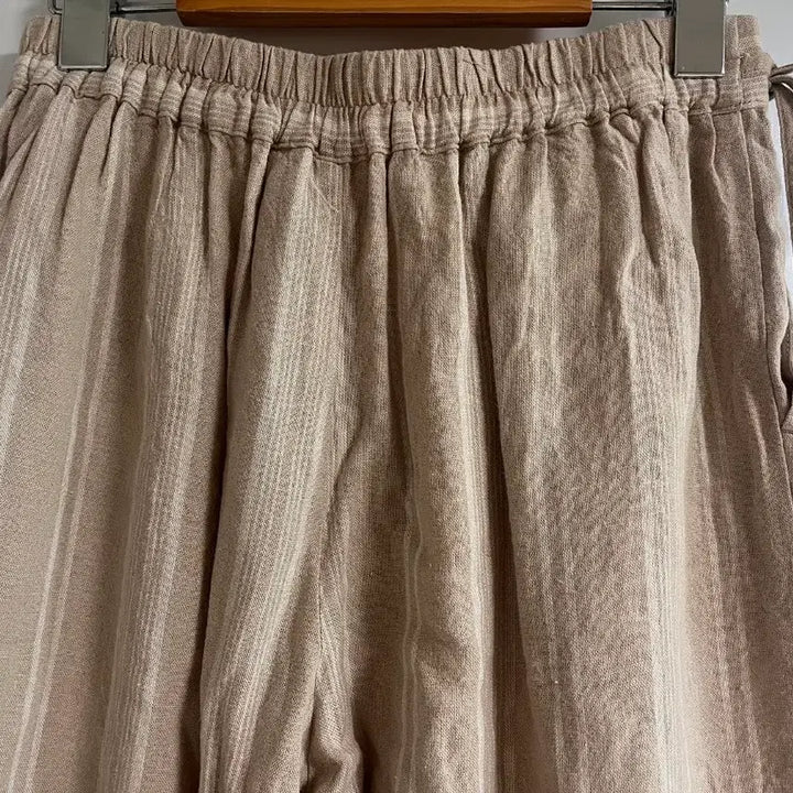 [BUNJANG] Vintage Striped Ribbon Pants / (일본 수입 빈티지)바지 스트라이프 리본 마 레이온 뒷밴딩