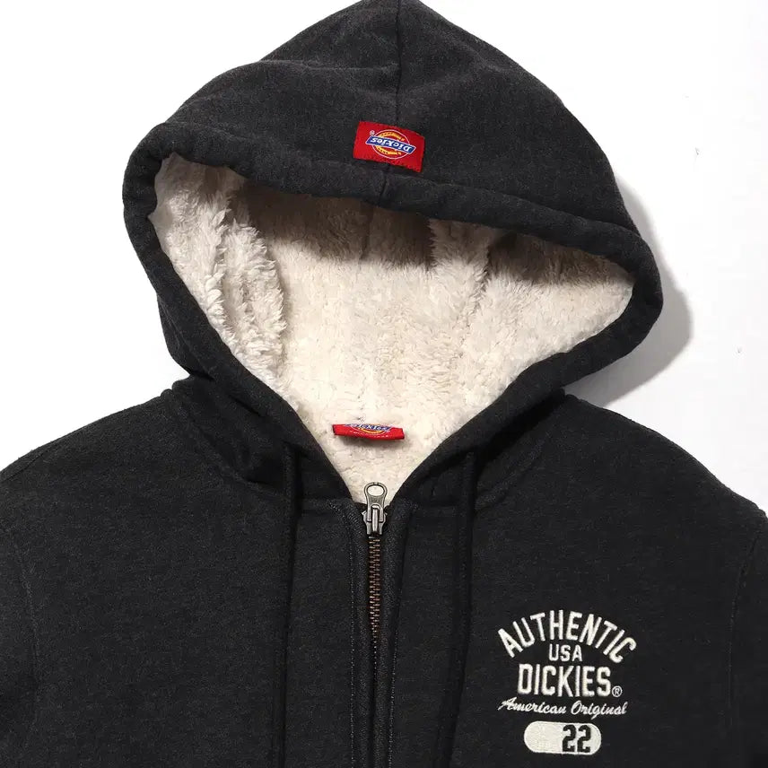 [BUNJANG] DICKIES Charcoal Sherpa Lined Hooded Zip-up Jacket / DICKIES 양털 차콜 후드 집업 size M