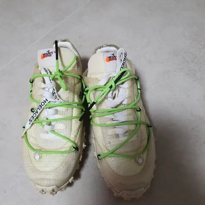 [BUNJANG] Nike Off-White Waffle Racer Electric Green (230mm) / 나이키(230)오프화이트 와플레이서 일렉트릭그린