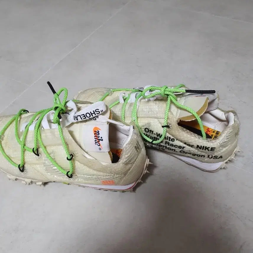[BUNJANG] Nike Off-White Waffle Racer Electric Green (230mm) / 나이키(230)오프화이트 와플레이서 일렉트릭그린