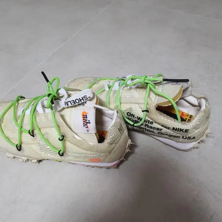 [BUNJANG] Nike Off-White Waffle Racer Electric Green (230mm) / 나이키(230)오프화이트 와플레이서 일렉트릭그린