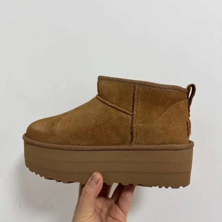 [BUNJANG] UGG Suede Leather Mini Platform Boots Chestnut / 어그 스웨이드 레더 미니 플랫폼 부츠 체스넛 / 1135092CHE