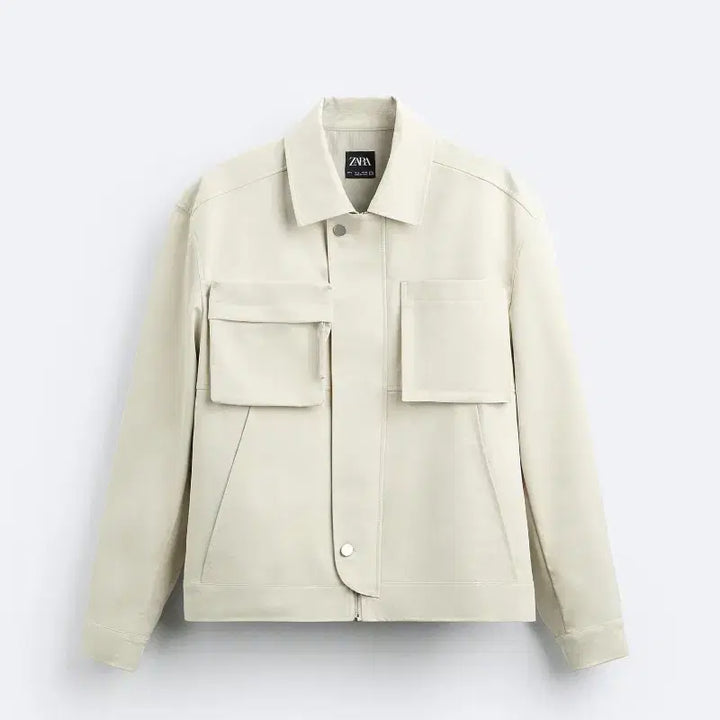 [BUNJANG] ZARA Pocket Jacket Light Gray (XL) / 자라 포켓 자켓 라이트 그레이 (XL)