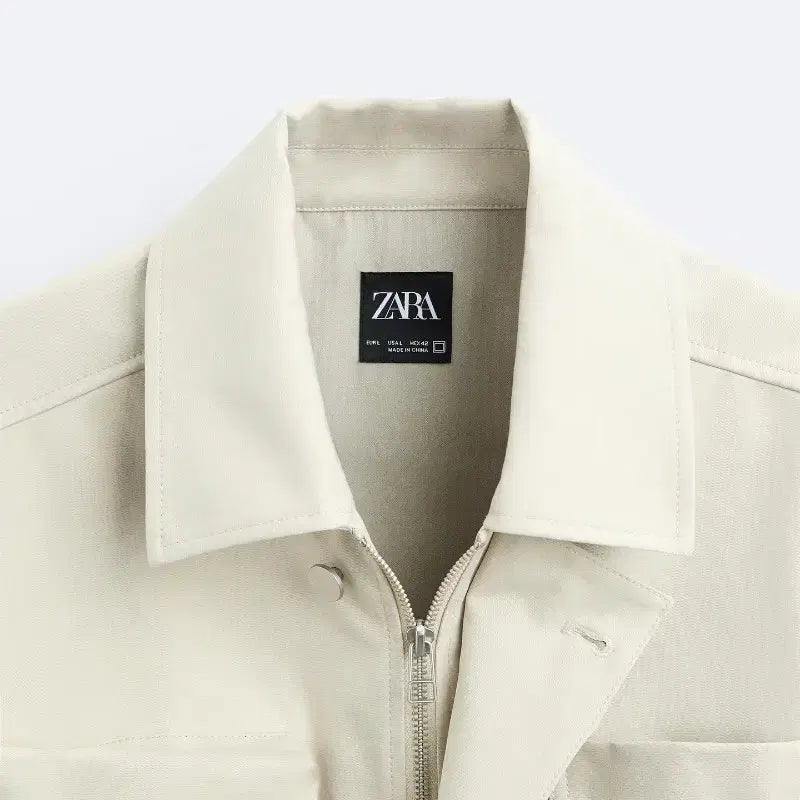 [BUNJANG] ZARA Pocket Jacket Light Gray (XL) / 자라 포켓 자켓 라이트 그레이 (XL)