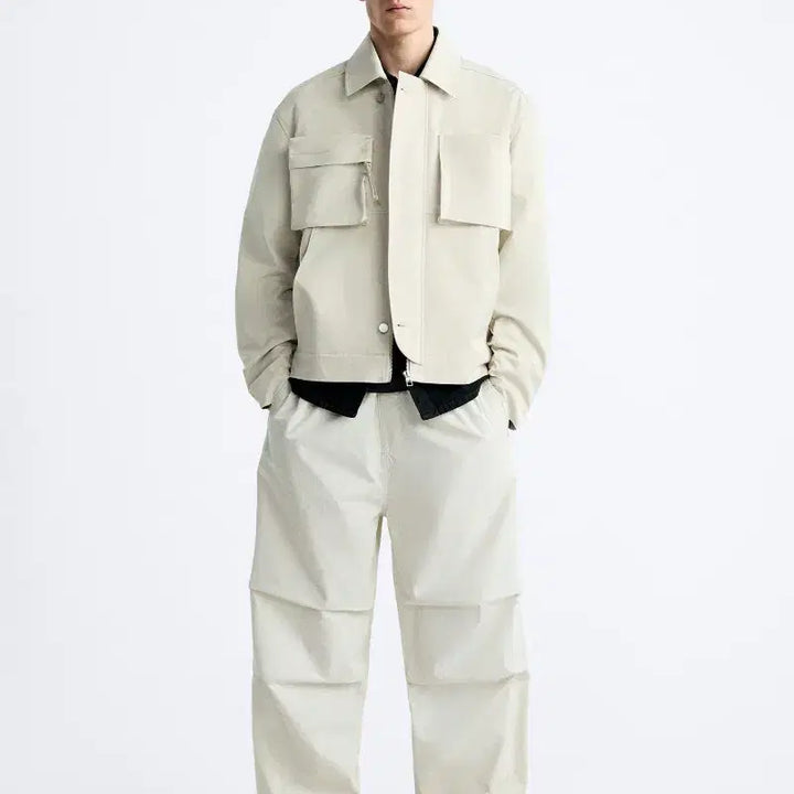 [BUNJANG] ZARA Pocket Jacket Light Gray (XL) / 자라 포켓 자켓 라이트 그레이 (XL)