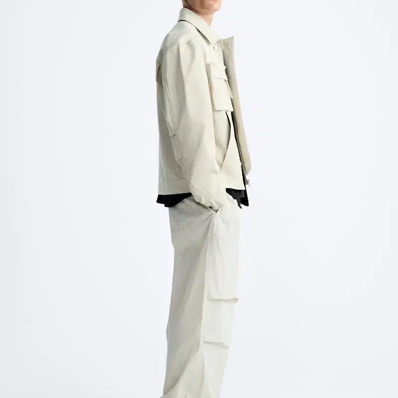 [BUNJANG] ZARA Pocket Jacket Light Gray (XL) / 자라 포켓 자켓 라이트 그레이 (XL)