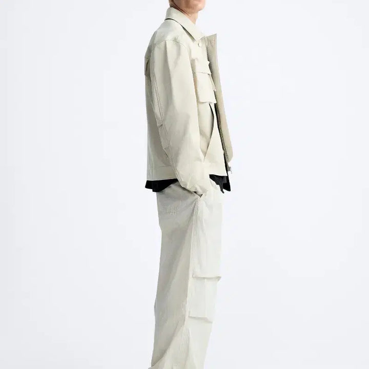 [BUNJANG] ZARA Pocket Jacket Light Gray (XL) / 자라 포켓 자켓 라이트 그레이 (XL)