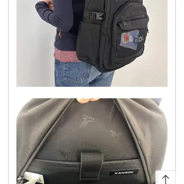 [BUNJANG] Kangol Icon Spark Backpack Black / 캉골 가방 2026신상 전국완판! 아이콘 스파크 백팩 블랙 책가방 새제품