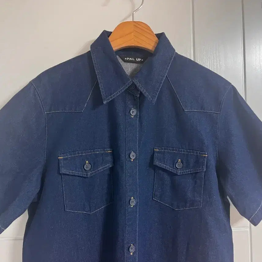 [BUNJANG] Vintage Denim Long Dress / (일본 수입 빈티지)청원피스 청 셔츠 카라 롱 진청 기본 L 면100