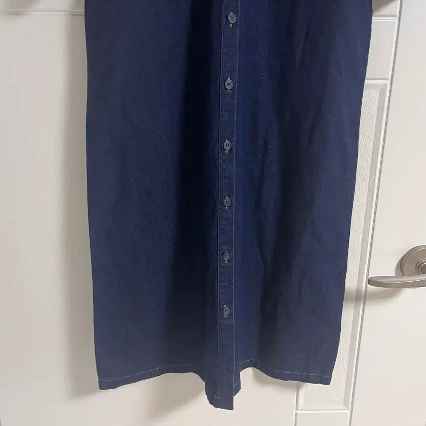 [BUNJANG] Vintage Denim Long Dress / (일본 수입 빈티지)청원피스 청 셔츠 카라 롱 진청 기본 L 면100