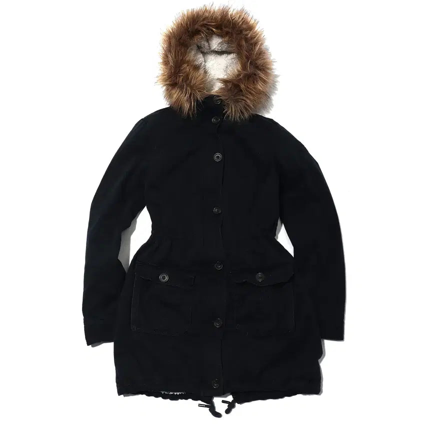 [BUNJANG] Abercrombie & Fitch Dark Navy Shearling Lined Parka Jacket Women's S / 아베크롬비 다크네이비 양털 야상 점퍼 women S