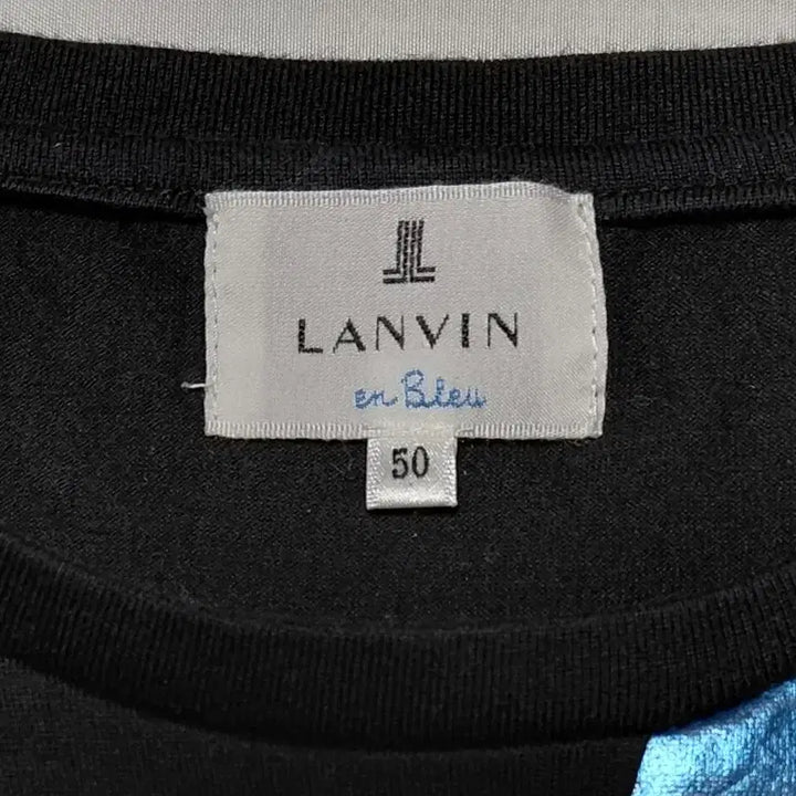[BUNJANG] LANVIN en Bleu Metallic Blue Logo T-Shirt / [L] LANVIN en Bleu 메탈릭 블루 로고 티셔츠