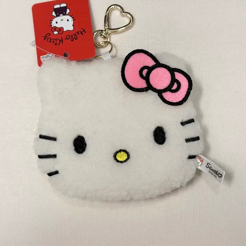 [BUNJANG] Hello Kitty Heart Hook Wool Pouch Keyring / 헬로키티 하트고리 양털 파우치 키링 (새제품
