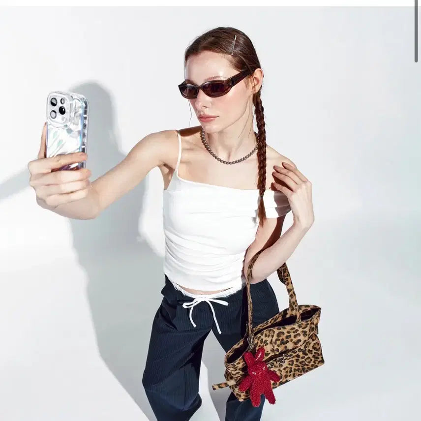 [BUNJANG] Samou Ondo Le Belt Bag Leopard Denim Shoulder Bag / 사모온도 르 벨트백 M 레오파드 데님