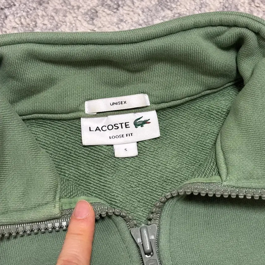 [BUNJANG] Lacoste Unisex Half-Zip Sweatshirt / 라코스테 반집업 스웻셔츠 S