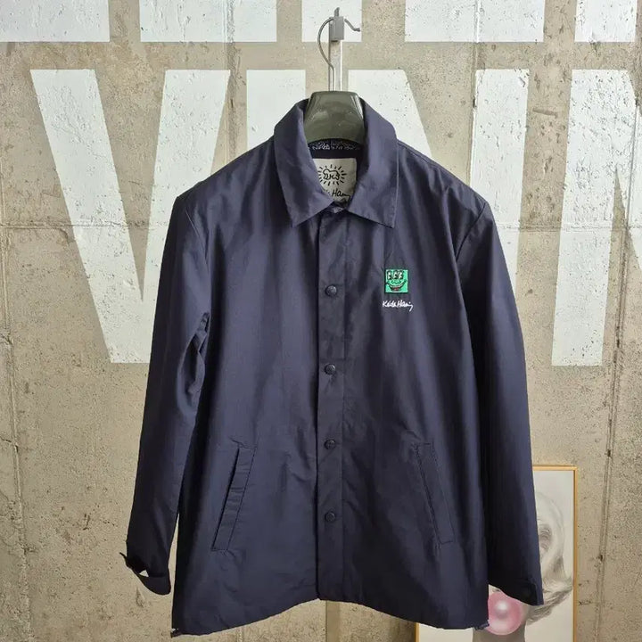 [BUNJANG] Keith Haring Navy Coach Jacket (95) / 키스해링 네이비 코치 자켓(95)