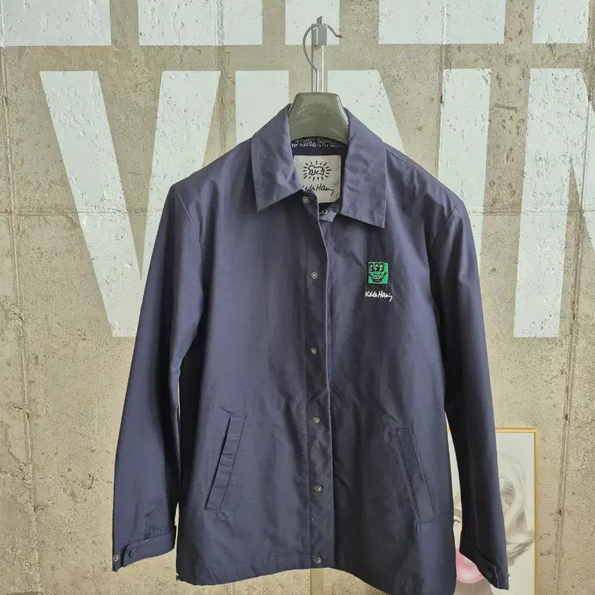 [BUNJANG] Keith Haring Navy Coach Jacket (95) / 키스해링 네이비 코치 자켓(95)