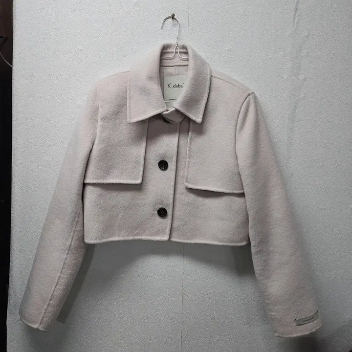 [BUNJANG] K'daba Ivory Wool Crop Coat Jacket / K'daba 크롭 울 코트 자켓 아이보리 핸드메이드  free