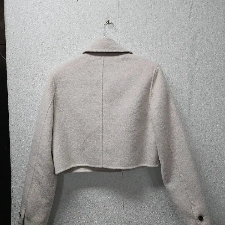 [BUNJANG] K'daba Ivory Wool Crop Coat Jacket / K'daba 크롭 울 코트 자켓 아이보리 핸드메이드  free