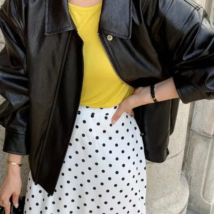 [BUNJANG] Byssiny Leather Bomber Jacket (Black) / 바이씨니_제작 레더봄버jk (블랙)