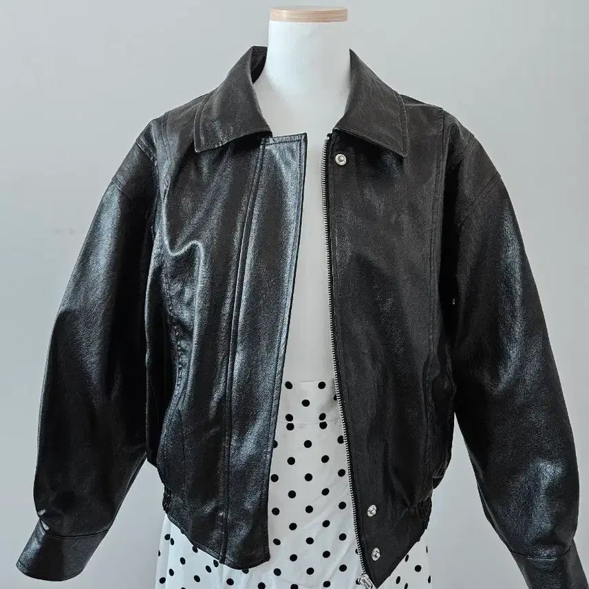 [BUNJANG] Byssiny Leather Bomber Jacket (Black) / 바이씨니_제작 레더봄버jk (블랙)