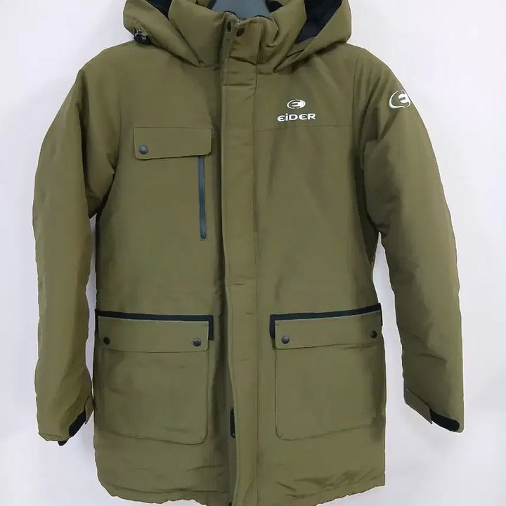 [BUNJANG] Aider Khaki Hooded Long Down Jacket / 아이더 카키색 후드 롱패딩 점퍼