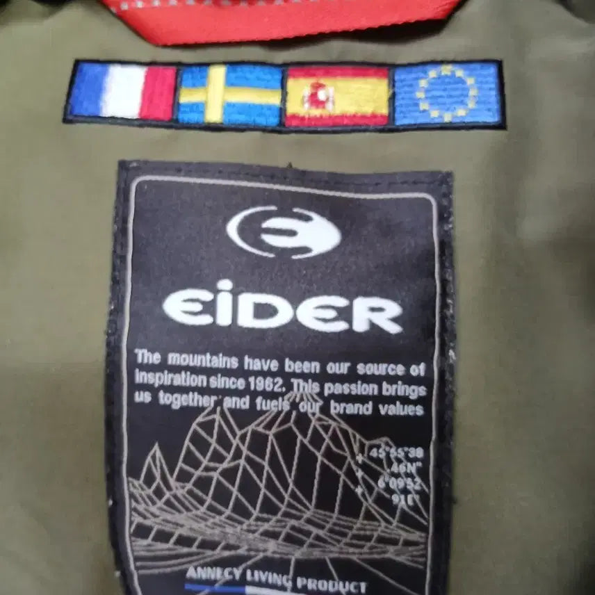 [BUNJANG] Aider Khaki Hooded Long Down Jacket / 아이더 카키색 후드 롱패딩 점퍼